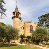 E qui, oltre le fronde di alberi di ulivo, ci appare l�edificio in tutto il suo eclettico e fiabesco splendore